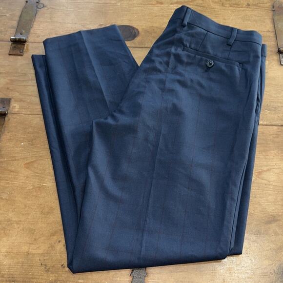 Mens Michael Kors Navy with Red Stripe Pants Size 38 - Picture 2 of 7